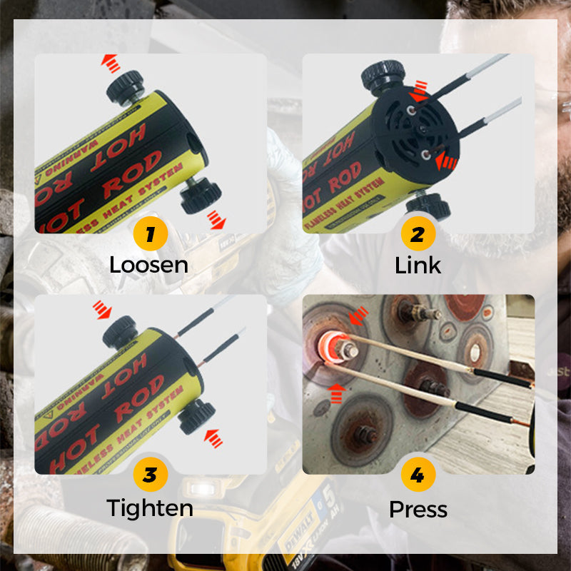 Magnetic induction heater set - 1100W induction heating tool for bolt removal