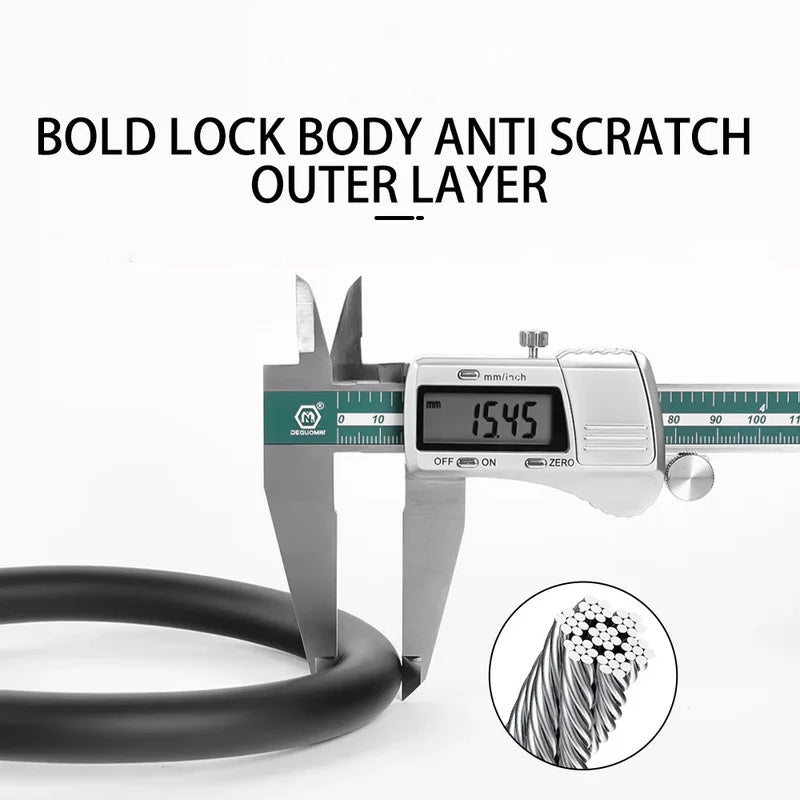 BikeSecure Cable Lock – Compact Portable Combination Lock for Reliable Protection