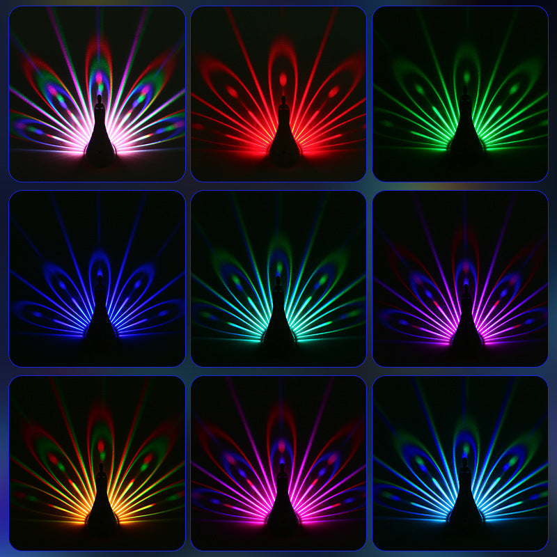 Peacock Projection Wall Lamp with Remote Control