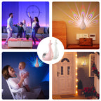 Peacock Projection Wall Lamp with Remote Control