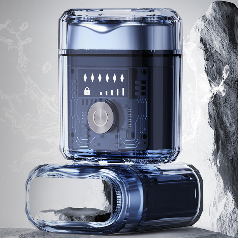 Futuristic transparent mini electric smooth shaver
