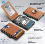 Pop Up aluminum bag Money Clip Slim Leather Slots Credit Card Holder RFID Blocking Bifold Minimalist Wallet