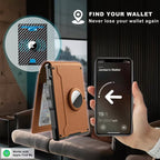Pop Up aluminum bag Money Clip Slim Leather Slots Credit Card Holder RFID Blocking Bifold Minimalist Wallet