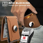 Pop Up aluminum bag Money Clip Slim Leather Slots Credit Card Holder RFID Blocking Bifold Minimalist Wallet