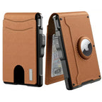 Pop Up aluminum bag Money Clip Slim Leather Slots Credit Card Holder RFID Blocking Bifold Minimalist Wallet