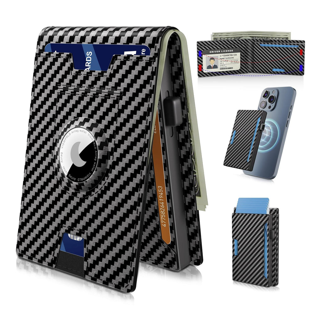 Pop Up aluminum bag Money Clip Slim Leather Slots Credit Card Holder RFID Blocking Bifold Minimalist Wallet