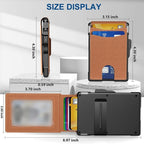 Wallet for men - with pop-up aluminum case Minimal wallet with leather money clip with space for credit cards RFID blocking