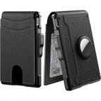 Wallet for men - with pop-up aluminum case Minimal wallet with leather money clip with space for credit cards RFID blocking