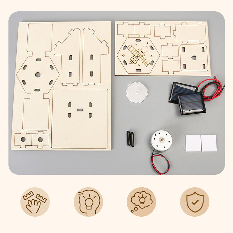 Creative models of artificial satellites in space