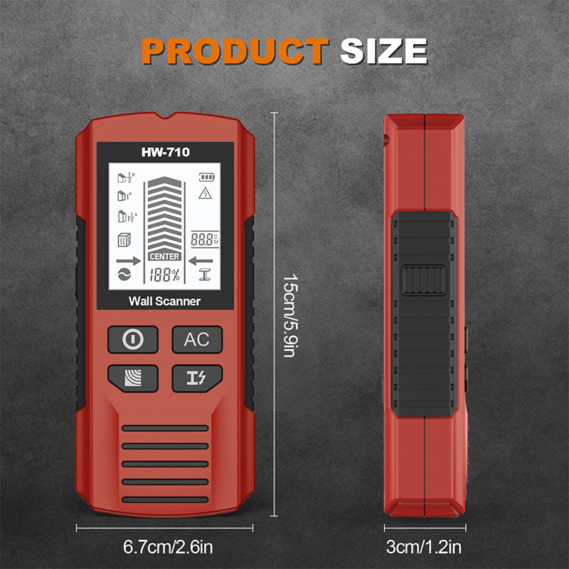 Multifunctional handheld metal and wall detector