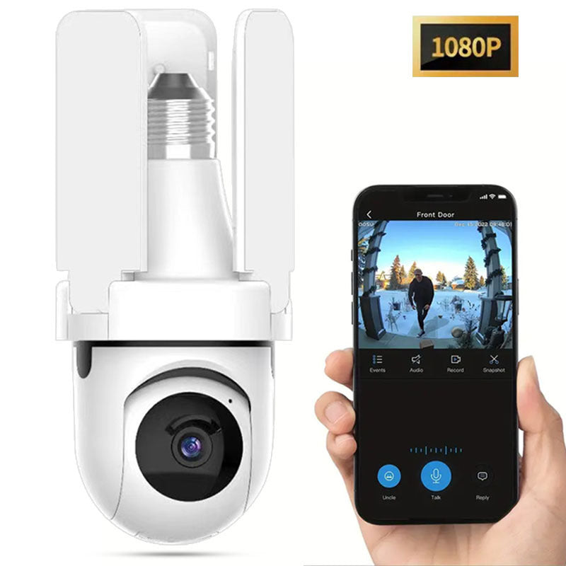 Wireless security cameras with night vision and lightbulb