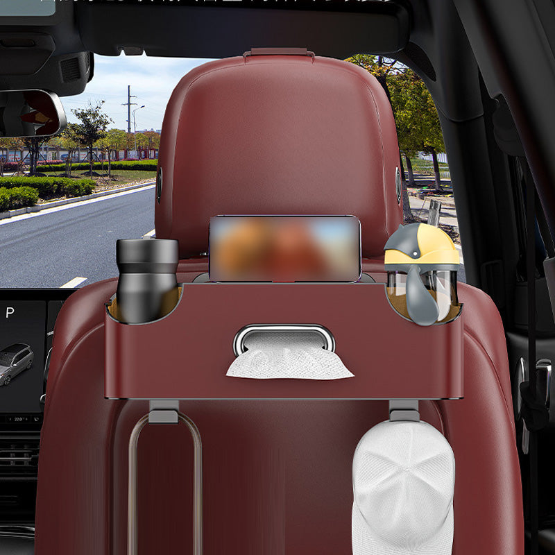 Universal napkin box with hooks for the back seat