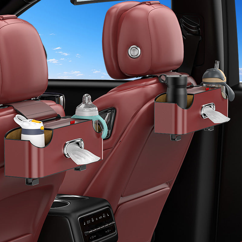 Universal napkin box with hooks for the back seat
