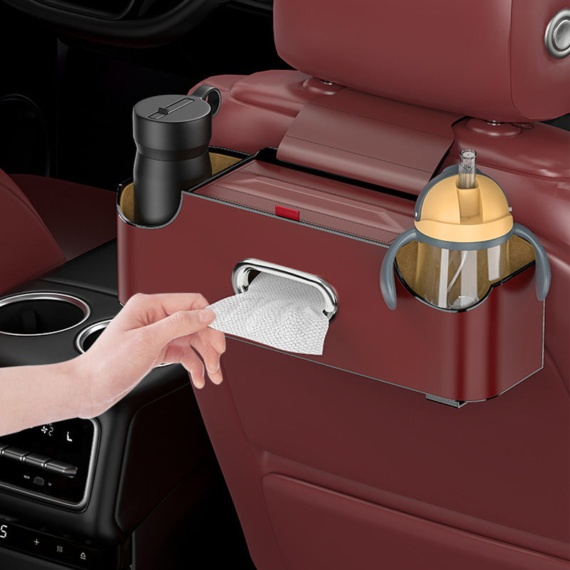 Universal napkin box with hooks for the back seat