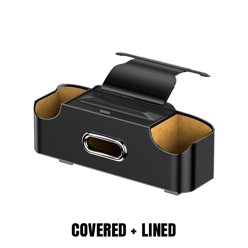 Universal napkin box with hooks for the back seat