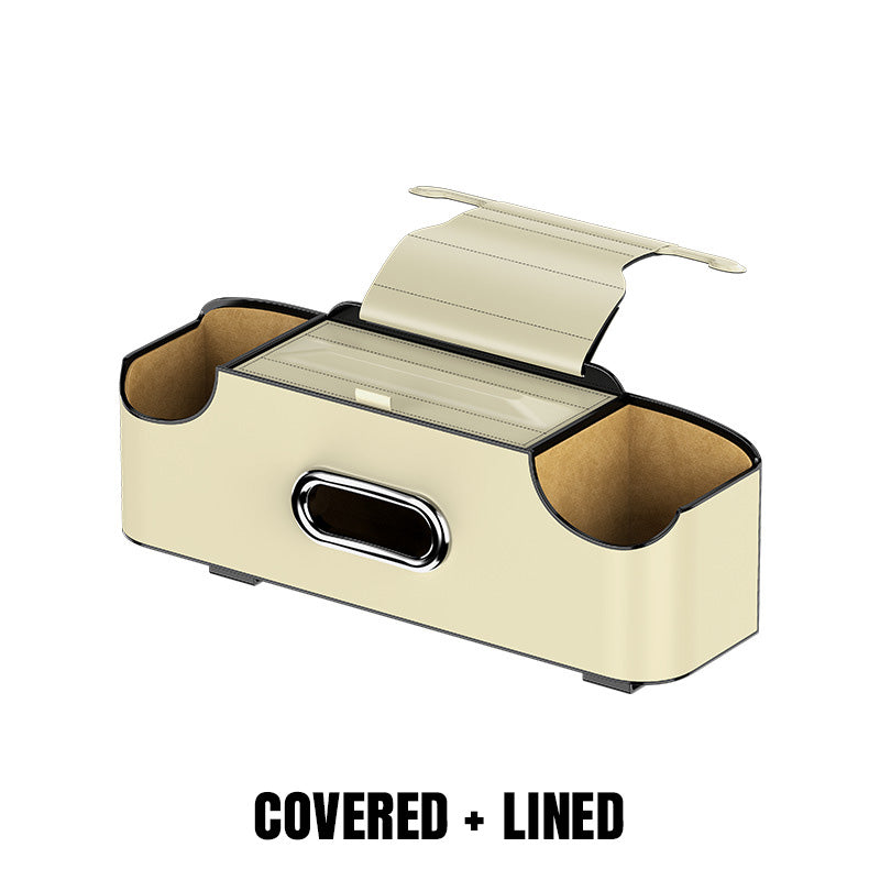 Universal napkin box with hooks for the back seat