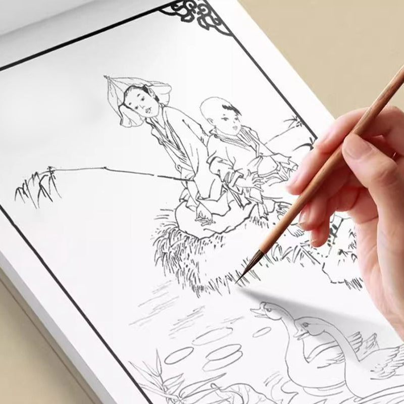 Chinese painting white drawing copying album