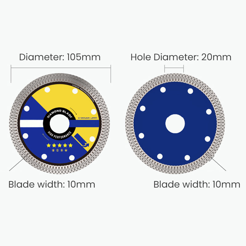 Successful cutting discs for super fine ceramic tiles