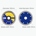 Successful cutting discs for super fine ceramic tiles