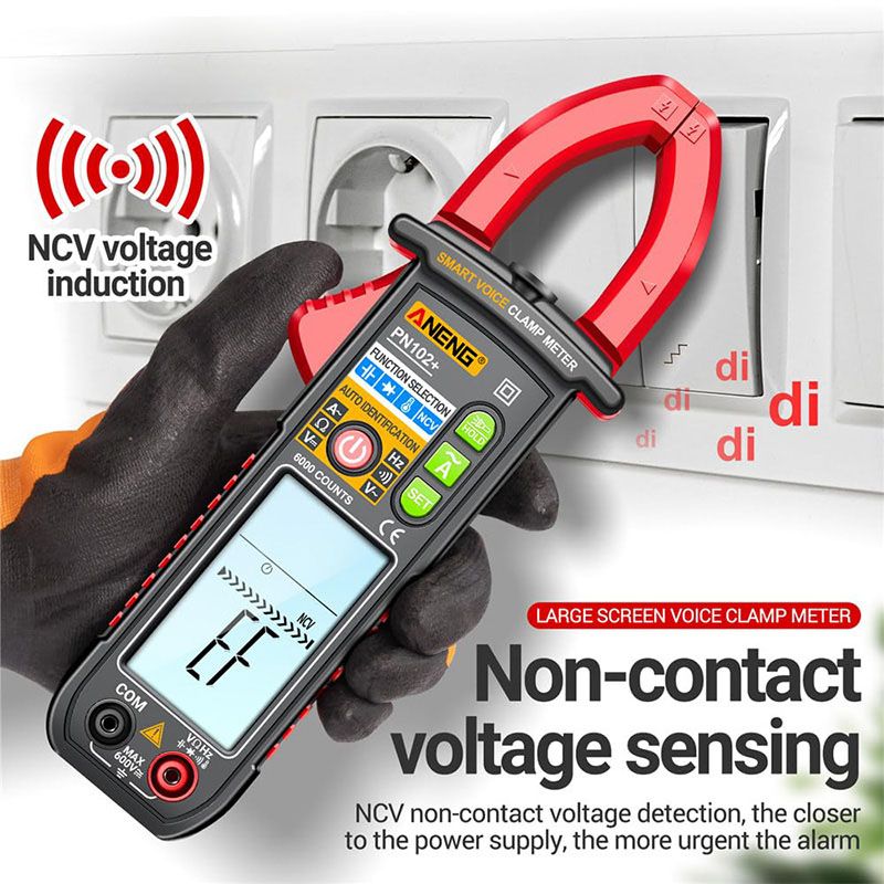 Intelligent voice-controlled clamp multimeter tester