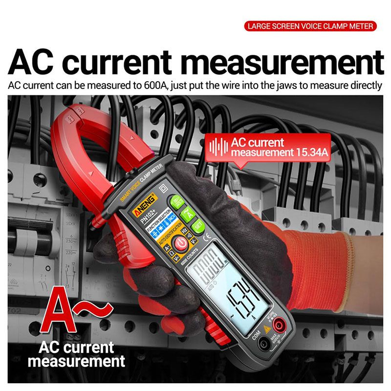 Intelligent voice-controlled clamp multimeter tester