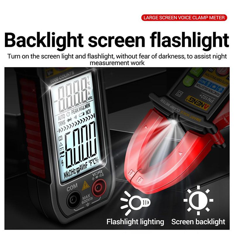 Intelligent voice-controlled clamp multimeter tester