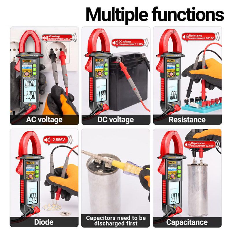 Intelligent voice-controlled clamp multimeter tester