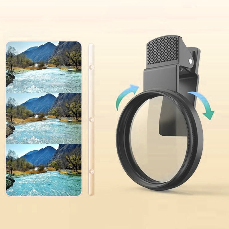 Clip-On polarizing filter for mobile phones