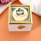 Creative sweet bear cake rotating ring box