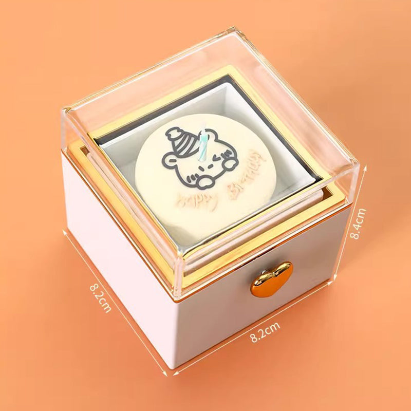 Creative sweet bear cake rotating ring box