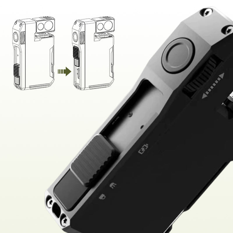 Portable mini flashlight with rotating head