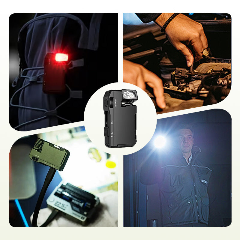 Portable mini flashlight with rotating head