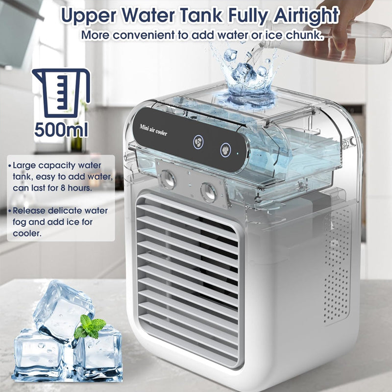 ️Portable mini air conditioner with cooling and humidity function