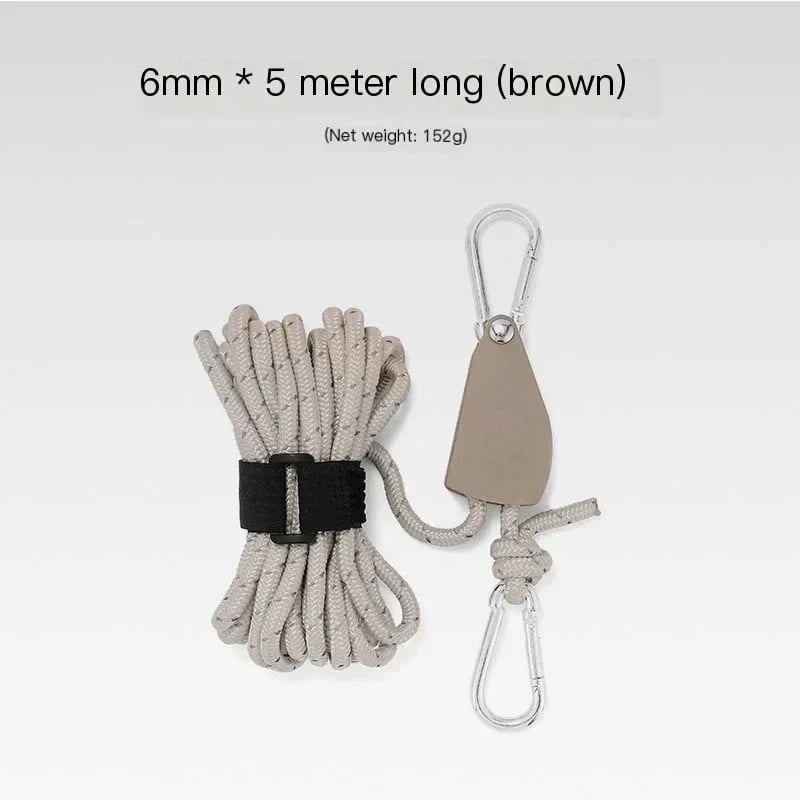 Portable Adjustable Fix Tent High Strength Quick Release Pulley Camping Rope