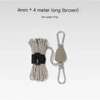 Portable Adjustable Fix Tent High Strength Quick Release Pulley Camping Rope