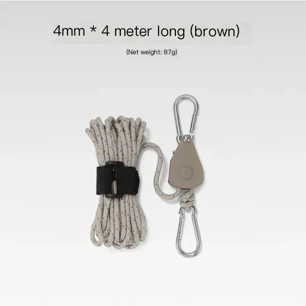 Portable Adjustable Fix Tent High Strength Quick Release Pulley Camping Rope