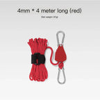 Portable Adjustable Fix Tent High Strength Quick Release Pulley Camping Rope