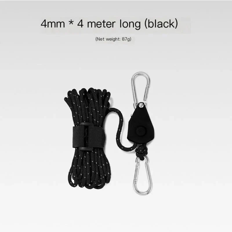 Portable Adjustable Fix Tent High Strength Quick Release Pulley Camping Rope