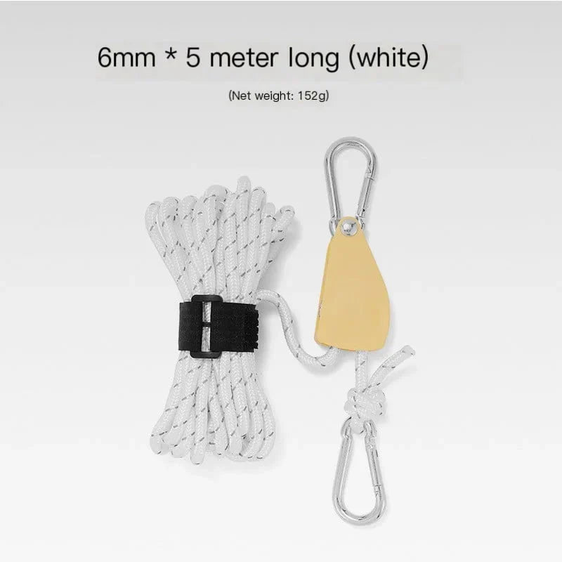 Portable Adjustable Fix Tent High Strength Quick Release Pulley Camping Rope