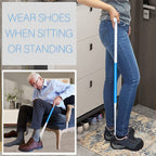 Adjustable long shoehorn with sock remover for seniors