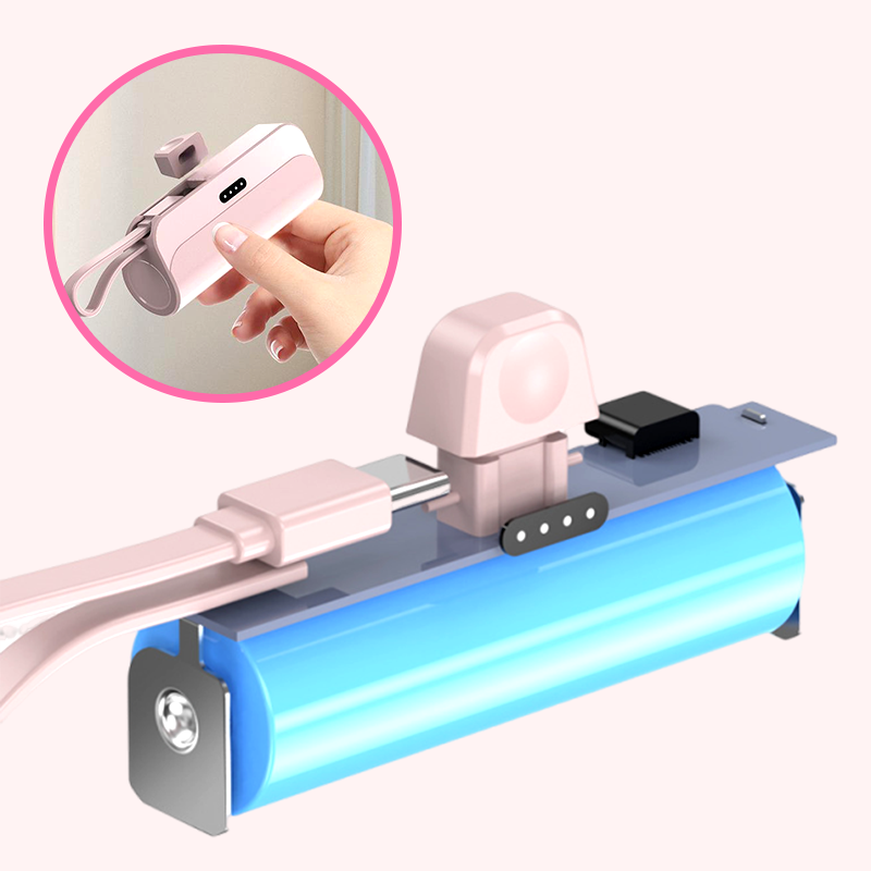 Portable Power Bank with High Capacity and Built-in Cables