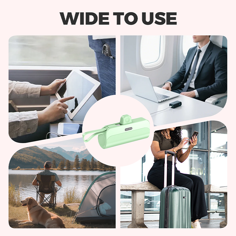Portable Power Bank with High Capacity and Built-in Cables