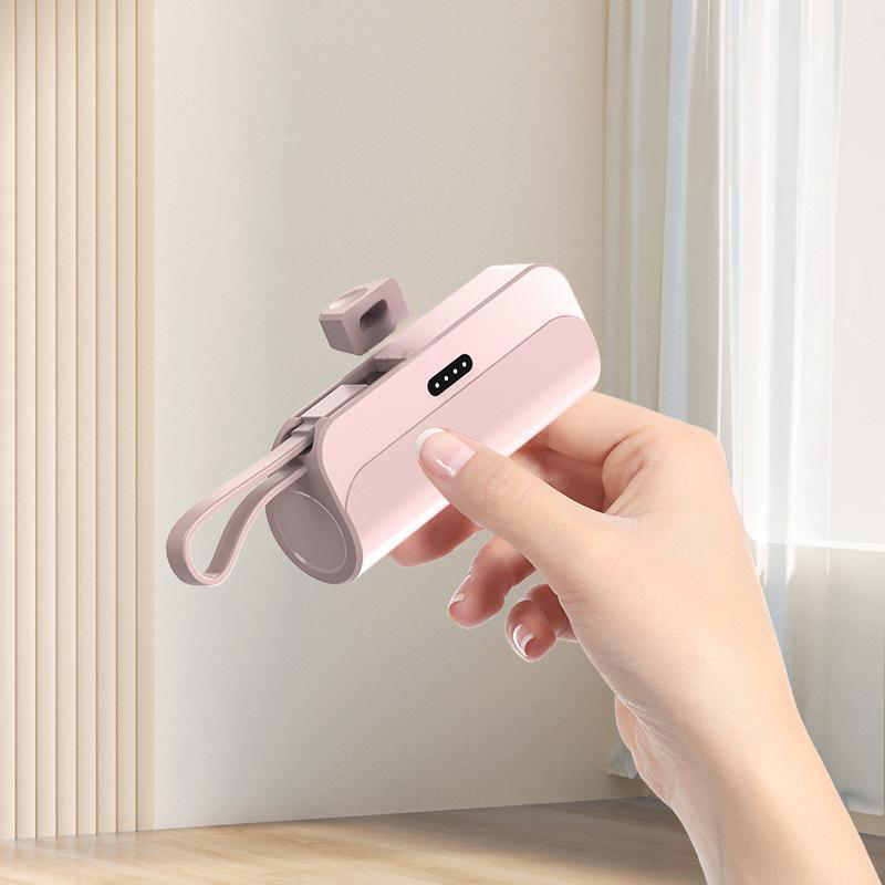 Portable Power Bank with High Capacity and Built-in Cables
