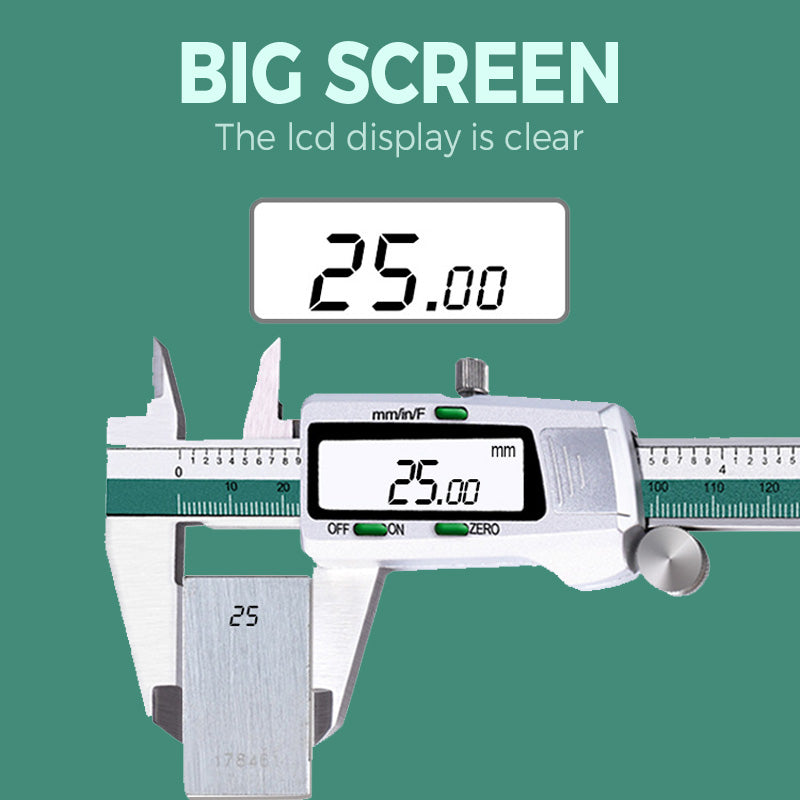 Digital caliper with large LCD screen