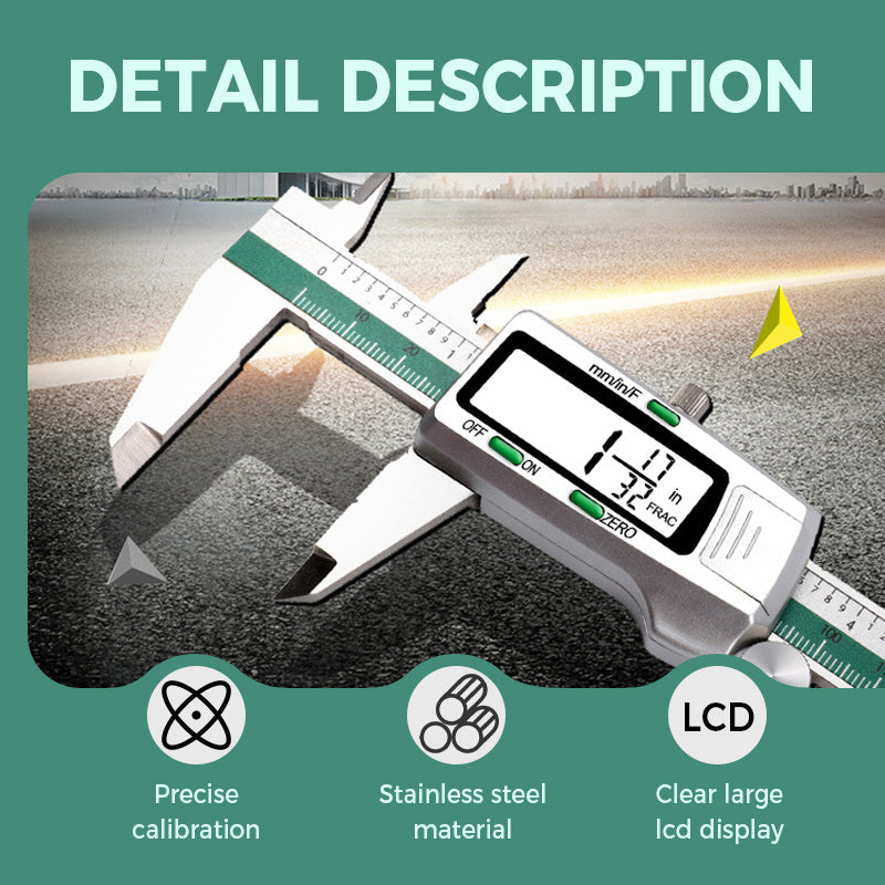 Digital caliper with large LCD screen