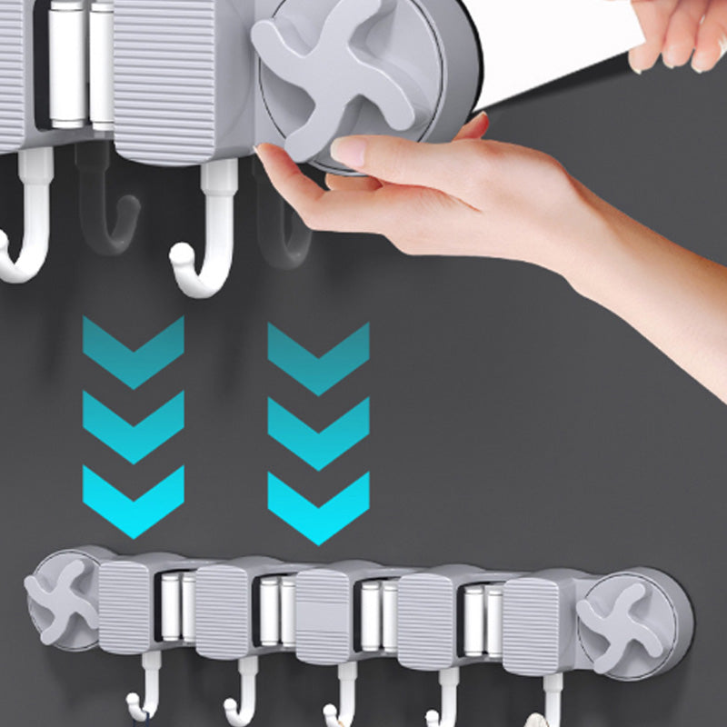 Bore-free suction cup mop holder for the bathroom