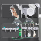 Bore-free suction cup mop holder for the bathroom