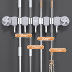 Bore-free suction cup mop holder for the bathroom