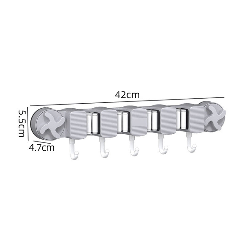 Bore-free suction cup mop holder for the bathroom