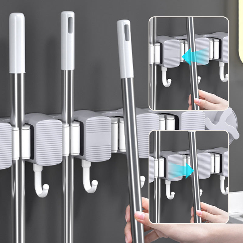 Bore-free suction cup mop holder for the bathroom